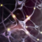 Neuron cells on abstract blue background. 3d illustration Neuron cells on abstract blue background. 3d illustration